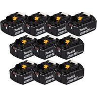 Pack de 10 batteries Li-Ion 18V 6Ah – Témoin de charge intégré – Charge rapide en 55 min – Compatible outils 18V Makita LXT