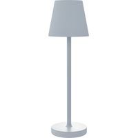 Lámpara de Mesita de Noche Inalámbrica con Luces LED Lámpara de Mesa USB-C Recargable 3 Colores Ø11,2x36,5 cm Gris
