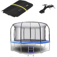 Filet De SéCurité Rechange for Trampoline, PE avec Fermeture éClair et Boucles, RéSistant, Trampolines 6/8/10ft, Jardin Et Cour Noir 10ft - 8 Poles