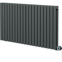 Boone Anthracite 600mm x 1200mm Horizontal Digital Thermostatic Electric Double Panel Radiator