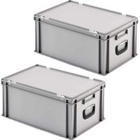 BRB 2 Eurokoffer/Gerätekoffer, stapelbar, LxBxH 600x400x290 mm, PP, grau