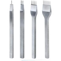 4-teiliges Locher-Werkzeug-Set, 3 mm DIY-Leder-Set, Lederhandwerk-Stanzwerkzeuge, Klauenstanzer, Nähen von Diamant-Schnürloch, für Lederlöcher, DIY-Lederhandwerk