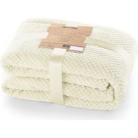 DecoKing- Coperta in microfibra, pile morbido, Tessuto, 170 x 210 cm, Beige