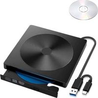 Lecteur Graveur DVD CD Externe USB 3.0 type-C Ultra Slim Portable- Graveur Lecteur Externe avec 8.5G CD/DVD
