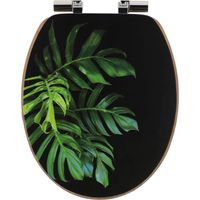 Wc-deckel mdf 18 zoll deckel design bedruckt sitz bambusimitat fallbremse chrom - green addict - Tendance