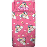Unicorno, Lenzuolo Letto Singolo Bambina, Completo Letto, Rosa, Lenzuolo Sopra, Lenzuolo Con Angoli, Federa, 100 Percento Cotone, Lenzuola Cameretta