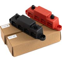 Bornes de distribution électrique pour camping-cars M8 et M10, 4 bornes rouges et noires, bloc de distribution électrique, accessoires marins, bornes M8 rouges, bornier de distribution électrique haut