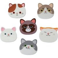 6 Pièces sous-Verres en Silicone Chat. sous-Verres Chats Mignons. sous-Verres Chat. sous-Verres Décoratifs en Verre. sous-Verres pour Vin. Verres. Tasses à Thé et Boissons (Gel de Silice)