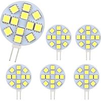 Bombilla LED G4 de 2 W, CA/CC 12 V, blanco cálido, halógena de 20 W, no regulable, empotrada redonda, 6 unidades