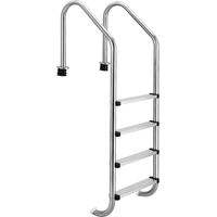 Échelle de piscine enterrée inox 304 – 4 marches antidérapantes – 175 kg – mains courantes ergonomiques – facile à installer