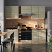 Cuisine Fame-Line, Chêne lambris/chêne doré, 235cm , PT Anthracite, Vicco