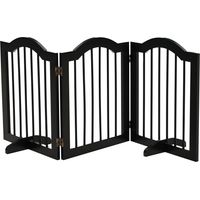 Barrière de sécurité pliable pour petits chiens, grille de protection à 3 panneaux avec pieds, 154,5 x 29,5 x 61 cm, noire
