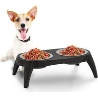 Bol pour chien, chat, double, noir, Ø 17 cm