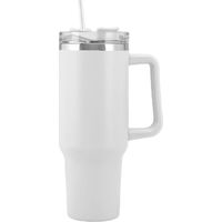 Mug isotherme portable en acier inoxydable avec paille (1 pièce)
