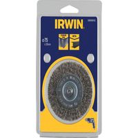 Irwin szczotka tarczowa z trzpieniem 75mm x 10mm druciana ze stali nierdzewnej do stali nierdzewnej