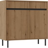 AX LIVING Sideboard Bodrum Kommode 2 Türen 2 Schubladen 100 cm Eiche Evoke