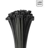 Kabelbinder 4,8mm breit schwarz 100 Stk. UV beständig - Länge: 250mm