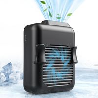 Portable Rechargeable Personal Fan, Powerful Airflow, 23 Hours Working Time, USB Belt Fan for Outdoor, Black
