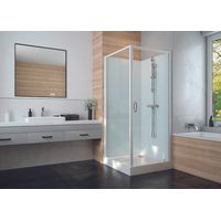 Cabine de douche Izi Glass2 Leda - Carrée - Portes pivotantes - Verre transparent - 90 x 90 cm