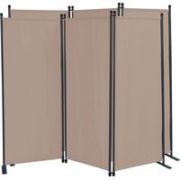 2 Stück Paravent 3 Teilig 170 x 165 cm Beige - Garten & Balkon Sichtschutz Stellwand Innen & Außen - Raumteiler Trennwand Faltbar Blickdicht & Wetterfest