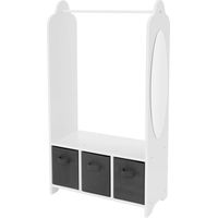 Joyz Appendiabiti per Bambini Multifunzionale con Specchio 63 x 30 x 115 cm e 3 Scatole Armadio per la Stanzina dei Bambini Organizzatore Moderno Spazio di Stoccaggio per Vestiti Guardaroba