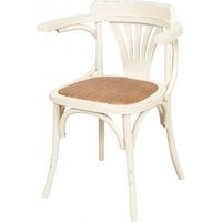 Biscottini – Chaise vintage Thonet en bois massif avec accoudoirs – Assise en paille de Vienne – Dimensions 45x77x42 cm – Style bistrot élégant