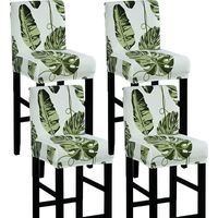 Bar Chair Cover with Back Stretch Bar Stool Cover Low Back Stool Cover Set of 4