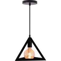 Homestyle Pro MK007-B Lampe à suspension industrielle pyramide 25x22 cm Noir/Métal