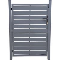 Sweeek – Portillon de jardin aluminium 100 x 146 cm – Couleur anthracite – Serrure avec 3 clés – Traitement anti rouille pour durabilité