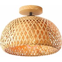 Plafond De Bambou, Luminaire De Plafond En Osier Semi-flushmount, Plafond De Luminaires De Rotin Boho Fait À La Main