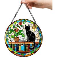 12,5 cm Attrape-soleil vitrail fleurs suspendu, décoration fenêtre élégante, idée cadeau femme homme