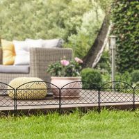 Set aus 5 dekorativen Metall-Gartenzaunpaneelen, Garteneinfassungen, Blumenbeeten – Maße 305 x 43 cm