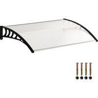 Stores extérieurs pour portes et fenêtres, auvent de protection contre le soleil et la pluie, design moderne, alliage d'aluminium durable, 122 x 89 x 24 cm, transparent