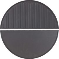 Wiltec 2x Gusseisen Grillplatte 55 x 26,5 x 1,5 cm, Gusseisenplatte für Grill mit guter Hitzespeicherung, Grillgitter für typische Grillstreifen auf Grillgut, Grillzubehör für BBQ