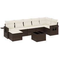 Maison Exclusive - 8-tlg. Garten-Sofagarnitur mit Kissen Braun Po