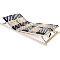 Cadre à lattes pour Lit Adulte Enfants et Adolescents,Sommier à Lattes avec 42 lattes 7 zones 70 x 200 cm -BVN19191