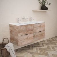 Inda - Meuble de salle de bain L.120 avec double vasque brillant