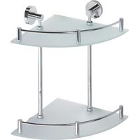 Sapho X-Round - Estante de esquina doble, vidrio/cromo XR604