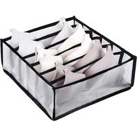 Placard Organisateur Sous-Vêtements Chaussettes Maison Armoire Clapboard Boîte De Rangement Vêtements Pliable Tiroir Organisateur 6 grilles -noir
