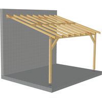 Toit de terrasse 4x3 – Pente 30% – Bois massif durable – Conception facile à installer – Pour couverture légère – Jardinatoire