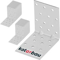 KOTARBAU® 25 Pièces Équerre De Fixation - Acier Galvanisé - 80 x 80 x 60 mm - Argent - Renfort D'Angle Métal - Équerre de Fixation Renforcée - 90 Degrés