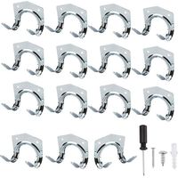 15 Pack Heavy Duty Multi Tool Hooks for Home & Garage Storage - Non Slip Wall Mount Double Hooks for Warehouse Garage Shed Garden Tools