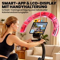 Liegeergometer für den Heimgebrauch mit 8 einstellbaren Widerstandsstufen, Magnetbremse, App, Herzfrequenzmesser, LCD-Display und Fußschlaufen.