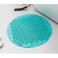 Runde PVC-Massage-Badematte, rutschfeste Duschmatte, Badematte, maschinenwaschbare Duschmatte, Badewannenmatte mit Abflusslöchern und Saugnäpfen, 55 x 55 cm, Grün