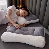 Oreiller de soutien cervical, oreiller ergonomique pour l'apnée du sommeil, oreiller orthopédique pour sommeil profond et apnée du sommeil (blanc)