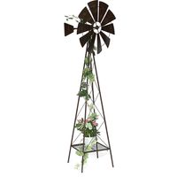 Dandibo – Moulin à vent en métal 170 cm 96019 – Roulement à billes – Résistant aux intempéries – Décoration de jardin marron