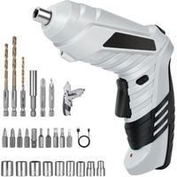 Perceuse Visseuse Sans Fil , Visseuse Devisseuse Excentrique , Visseuse Devisseuse 1300mAh 3.6V + 26 Accessoires , 2 Sens Rotation + Lampe LED , Câble Charge USB , Idéal pour Artisans