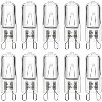 Ampoule halogène G9 28W 230V – 370 lumens blanc chaud 2700K dimmable – Angle d'éclairage 360° – Lot de 10 ampoules capsule - 370LM