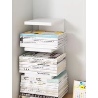 Space-saving bookshelf for living room furniture, home office, newspaper and magazine storage (3-tier, white)