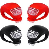 HONORNIC - Ensemble d'éclairage de vélo LED en silicone avant et arrière - Phare et feu arrière de vélo, route étanche et de sécurité,